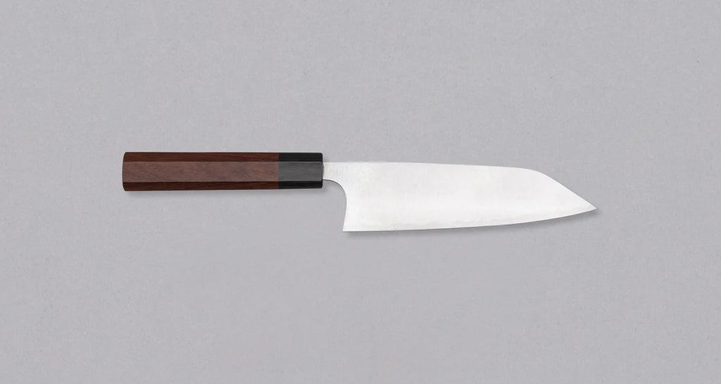 Takayuki Shibata Koutetsu Aogami Super Migaki Santoku Japanese Knife 160mm Octagonal Rosewood Handle